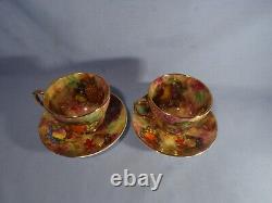 Sovereign China Hand Painted Collectors Piece Fallen Fruit Six Cups & Saucers