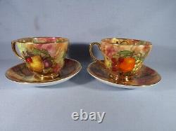 Sovereign China Hand Painted Collectors Piece Fallen Fruit Six Cups & Saucers