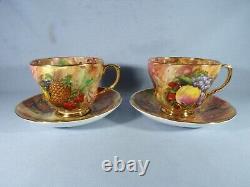 Sovereign China Hand Painted Collectors Piece Fallen Fruit Six Cups & Saucers