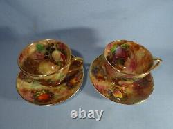 Sovereign China Hand Painted Collectors Piece Fallen Fruit Six Cups & Saucers