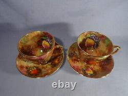 Sovereign China Hand Painted Collectors Piece Fallen Fruit Six Cups & Saucers