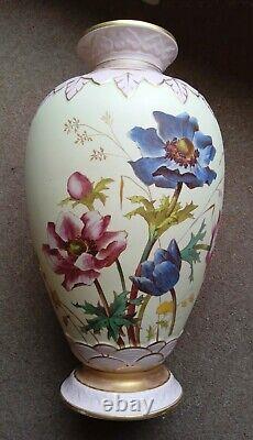 Spectacular Antique Cauldon Vase Hand Painted 14 Brown Westhead & Moore