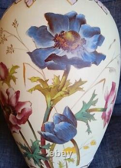 Spectacular Antique Cauldon Vase Hand Painted 14 Brown Westhead & Moore