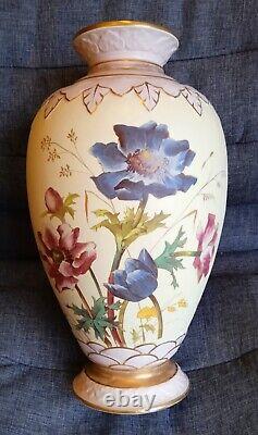 Spectacular Antique Cauldon Vase Hand Painted 14 Brown Westhead & Moore