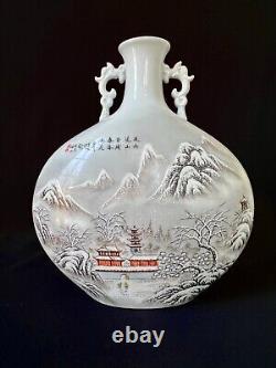 Spectacular old Chinese porcelain vase. Intricately hand painted, unique shape