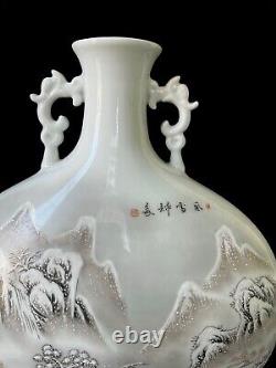 Spectacular old Chinese porcelain vase. Intricately hand painted, unique shape