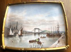 Stunning 19thc Large Porcelain Hand Painted Dish Signed M Whitley Vienna Budape