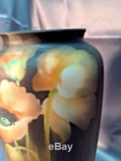 Stunning Antique Vintage Hand Painted Porcelain Nippon Porcelain Poppy Vase