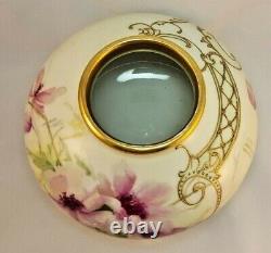 Stunning! D&C Limoges Antique France Hand Painted Porcelain Vase FloralLARGE