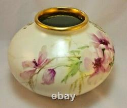 Stunning! D&C Limoges Antique France Hand Painted Porcelain Vase FloralLARGE