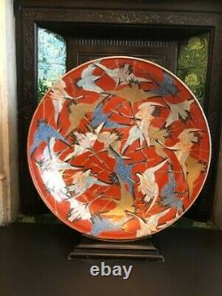 Stunning Japanese Porcelain Charger & Stand, Hand Painted19th Century Meiji