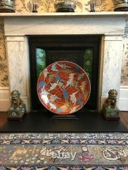 Stunning Japanese Porcelain Charger & Stand, Hand Painted19th Century Meiji