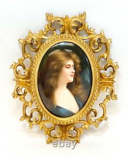 Stunning KPM Hand Painted Porcelain Plaque of a Beauty, 19th Century