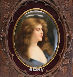 Stunning KPM Hand Painted Porcelain Plaque of a Beauty, 19th Century