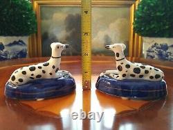 Stunning Miniature Chelsea Porcelain Dalmatian Game Fox Hunt Mantle Dog Pair 3