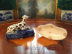 Stunning Miniature Chelsea Porcelain Dalmatian Game Fox Hunt Mantle Dog Pair 3