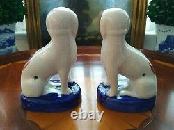 Stunning Rare English Staffordshire Spaniel Fox Hunt Game Hound Mantle Dog Pair