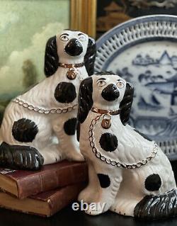 Stunning Rare Large Staffordshire King Charles Spaniel Mantle Fox Hunt Dog Pair