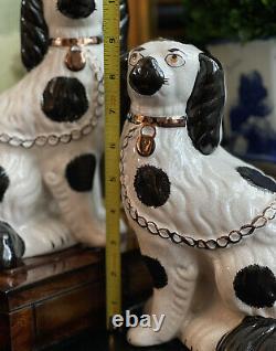 Stunning Rare Large Staffordshire King Charles Spaniel Mantle Fox Hunt Dog Pair