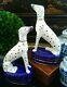 Stunning Rare Pair Staffordshire Style Porcelain Dalmatian Mantle Hunt Dogs