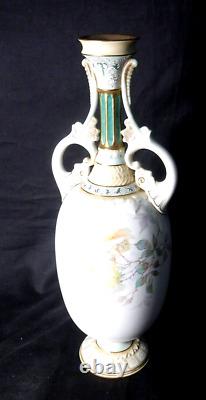 Stunning hand painted antique porcelain Doulton Burslem vase