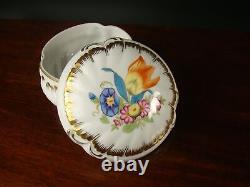 Superb Large Herend Hand Painted Floral Bonbonniere Porcelain Lidded Box Dish