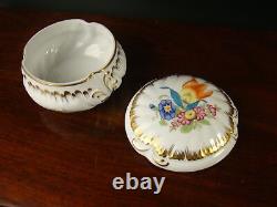 Superb Large Herend Hand Painted Floral Bonbonniere Porcelain Lidded Box Dish