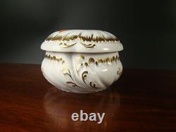 Superb Large Herend Hand Painted Floral Bonbonniere Porcelain Lidded Box Dish