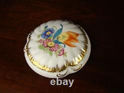 Superb Large Herend Hand Painted Floral Bonbonniere Porcelain Lidded Box Dish