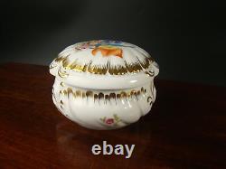 Superb Large Herend Hand Painted Floral Bonbonniere Porcelain Lidded Box Dish