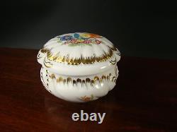 Superb Large Herend Hand Painted Floral Bonbonniere Porcelain Lidded Box Dish