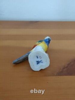 Superb Meissen. Antique Porcelain Hand Painted miniature parrot Bird figure