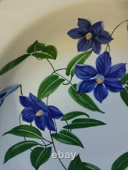 Tiffany & Co ESTE CERAMICHE Hand Painted Blue Floral Serving Bowl Made In Italy
