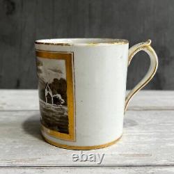 Tintern Abbey Porcelain Mug Hand Painted En Grisaille British Topographical