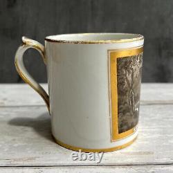 Tintern Abbey Porcelain Mug Hand Painted En Grisaille British Topographical