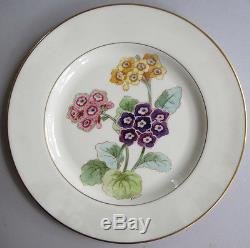 Twelve Vintage Hand-Painted PICARD PORCELAIN Dessert Plates with Assorted Flowers