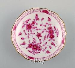 Two Meissen caviar bowls in porcelain with hand-painted pink decoration