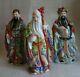 Vintage Chinese Export Hand Painted 3 Stars Immortals Porcelain Figures 1950-70