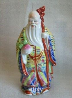 VINTAGE CHINESE EXPORT Hand Painted 3 STARS Immortals Porcelain Figures 1950-70