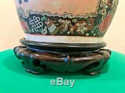 VTG Pair Chinese Intricate Porcelain Vase Chinoiserie Hand Painted Table Lamps