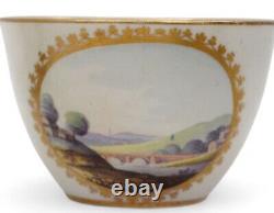 Very Early Minton cup and saucer in pattern 58, Hand painted scenes c1804