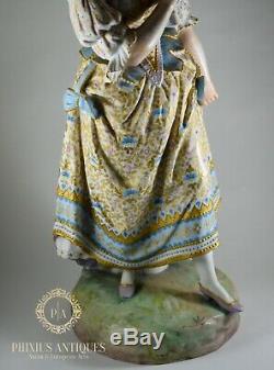 Very Large Antique 19th Century Vion & Baury Paris Porcelain Handpainted Figure