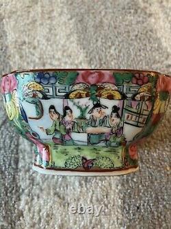 Vintage 19th C Chinese Hand Painted Porcelain Bowl Antique