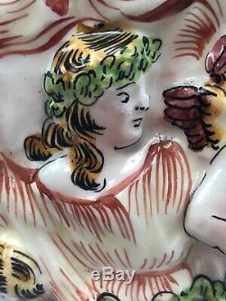 Vintage CAPODIMONTE VASE Nymphs CHERUBS Honeycomb Accent 11 5/8 Tall