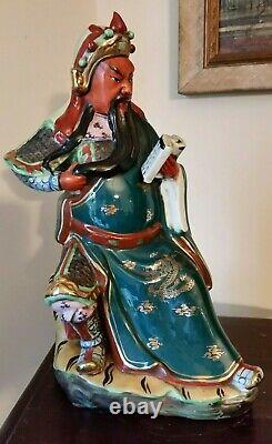 Vintage Chinese Famille Rose Porcelain Immortal Figurine Marked 12