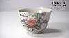 Vintage Chinese Hand Painted Bamboo U0026 Flower U0026 Bird Porcelain Tea Cup