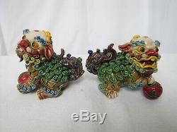 Vintage Chinese Porcelain Pottery Foo Dog. Very unique and detail