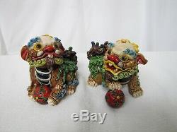 Vintage Chinese Porcelain Pottery Foo Dog. Very unique and detail