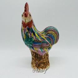 Vintage Chinese Rooster Decorative Hand Painted Porcelain