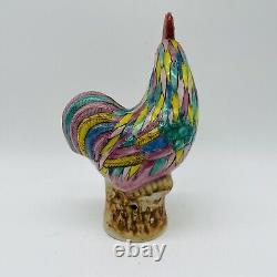 Vintage Chinese Rooster Decorative Hand Painted Porcelain